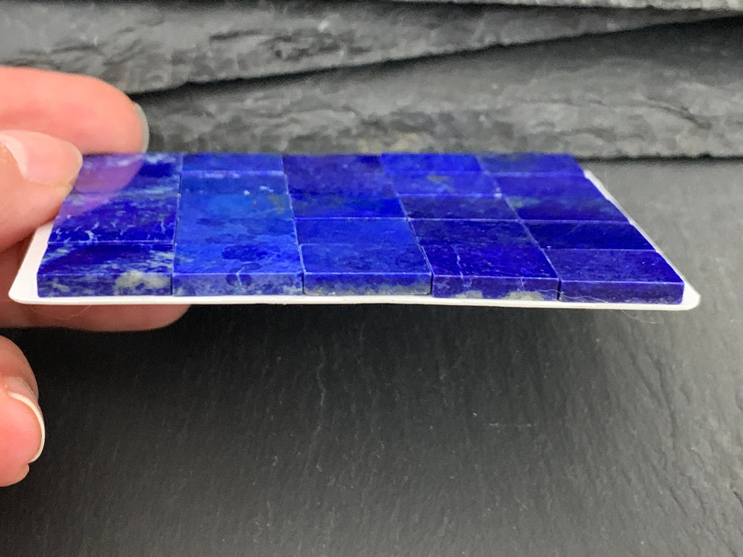Flat Lapis Lazuli rectangle 10x14mm cabochon - Calibrated cabochons