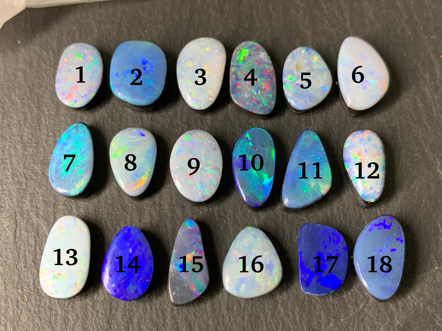 Australian Opal doublet 10-12mm long cabochon