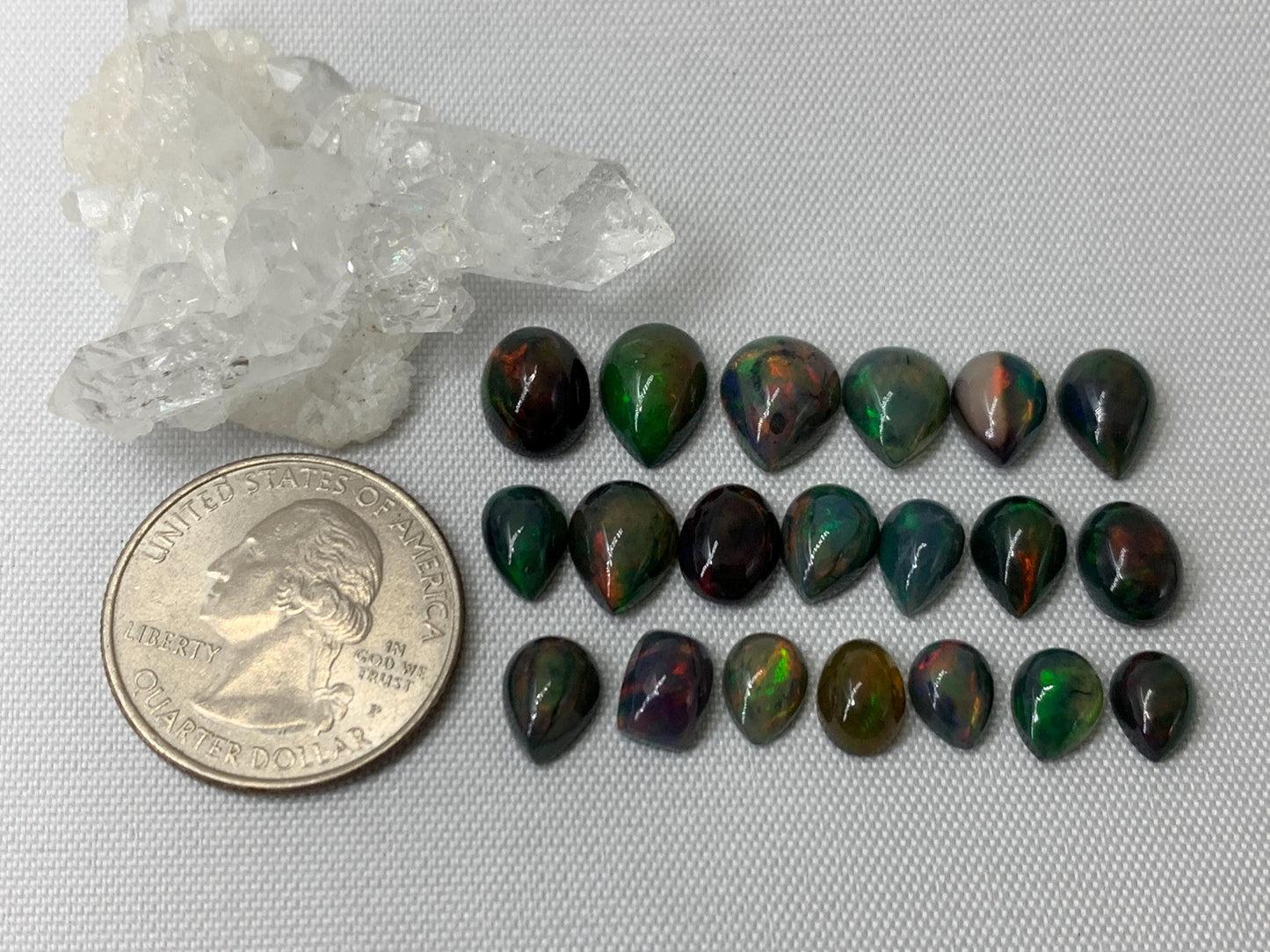 Black Ethiopian Opal 8-10mm long cabochon