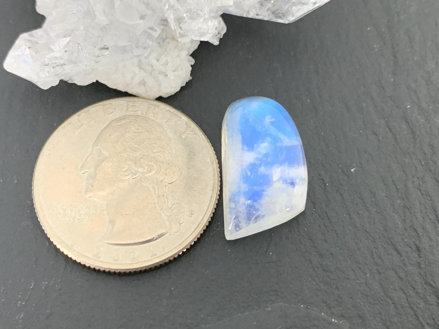 Rainbow Moonstone 18x16x7mm cabochon
