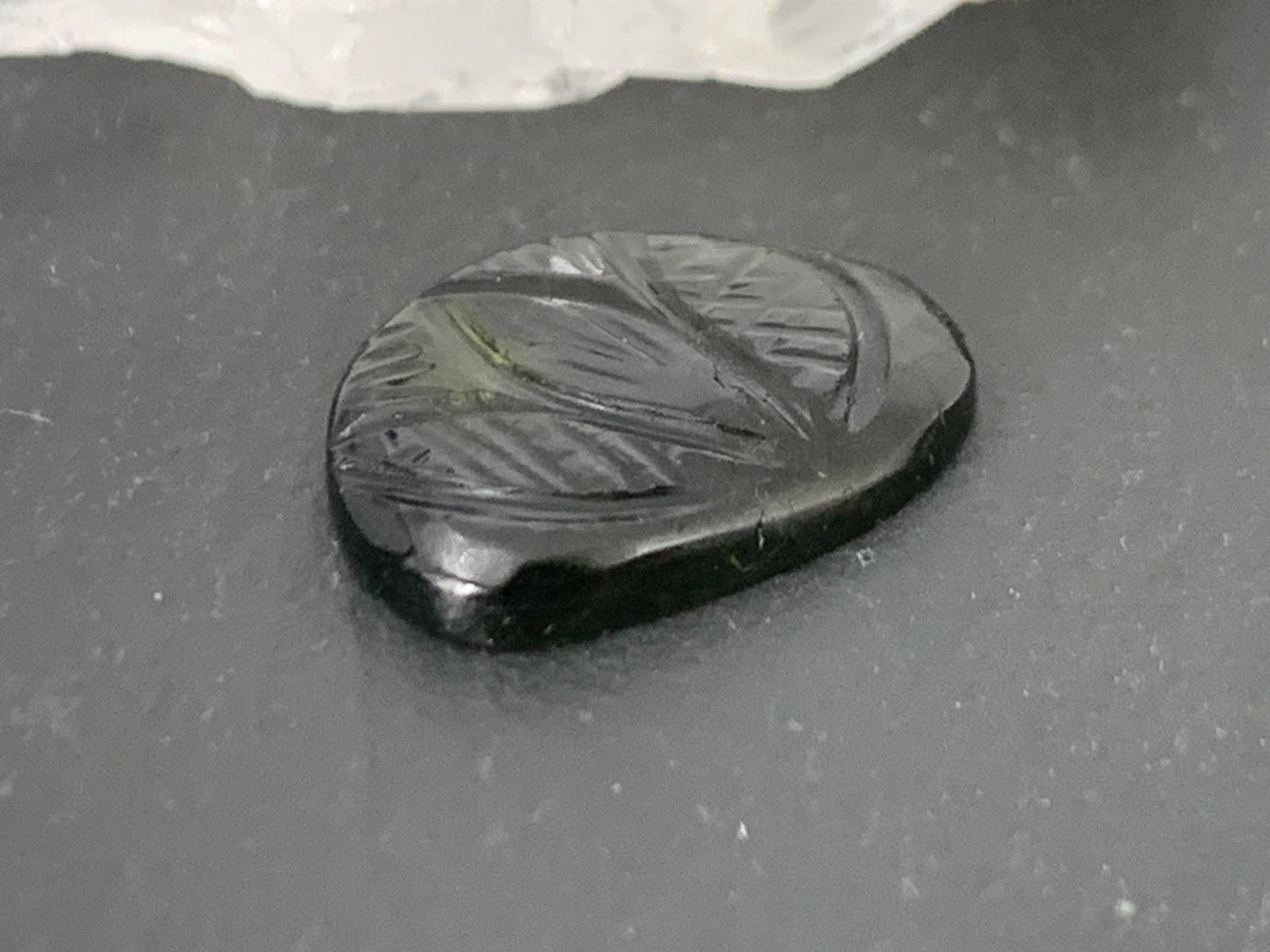 Carved Tourmaline 17x13x2.5mm cabochon