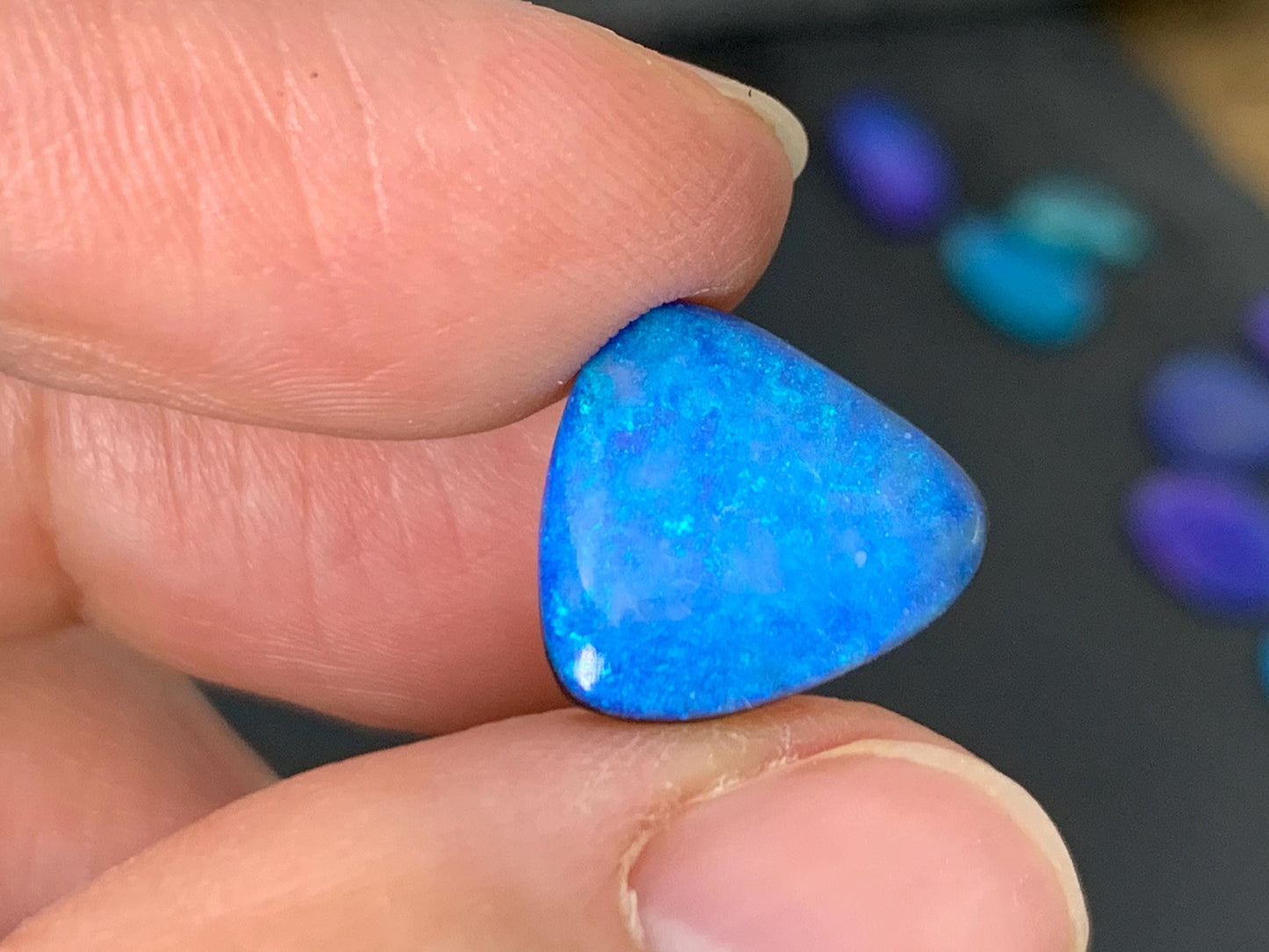 Australian Opal doublet 11x12.5x4mm cabochon