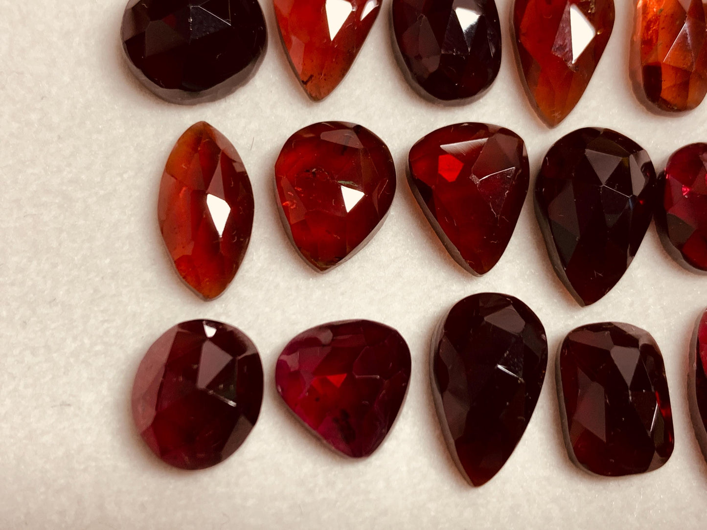 Faceted Rhodolite Garnet 10-14mm cabochon