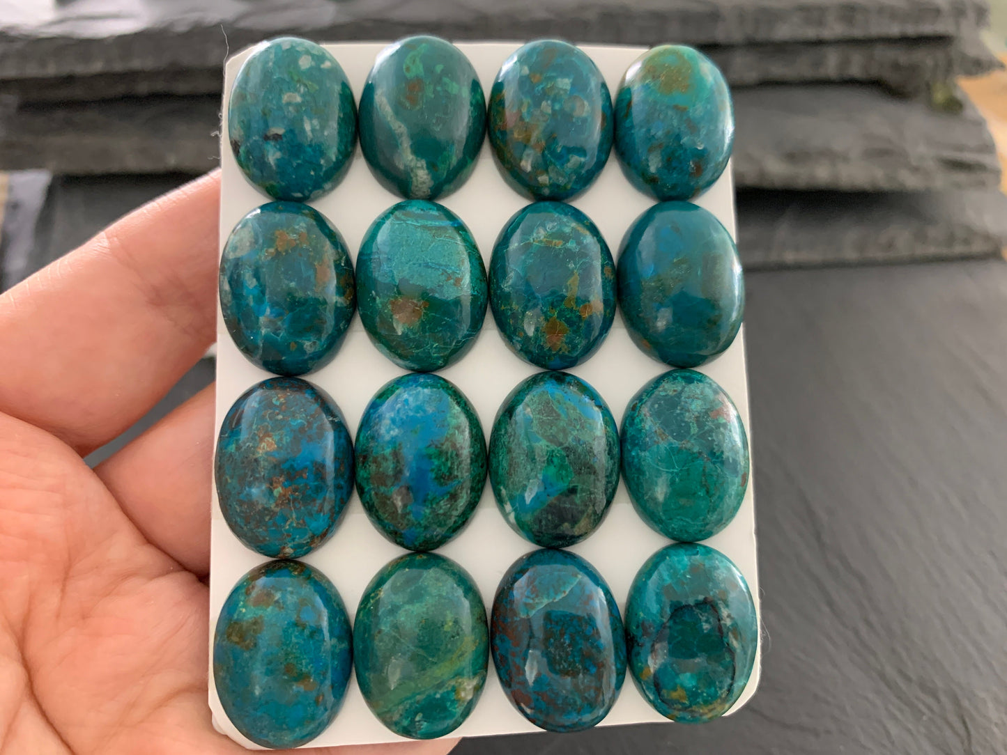Chrysocolla oval 15x20mm cabochon - Calibrated cabochons