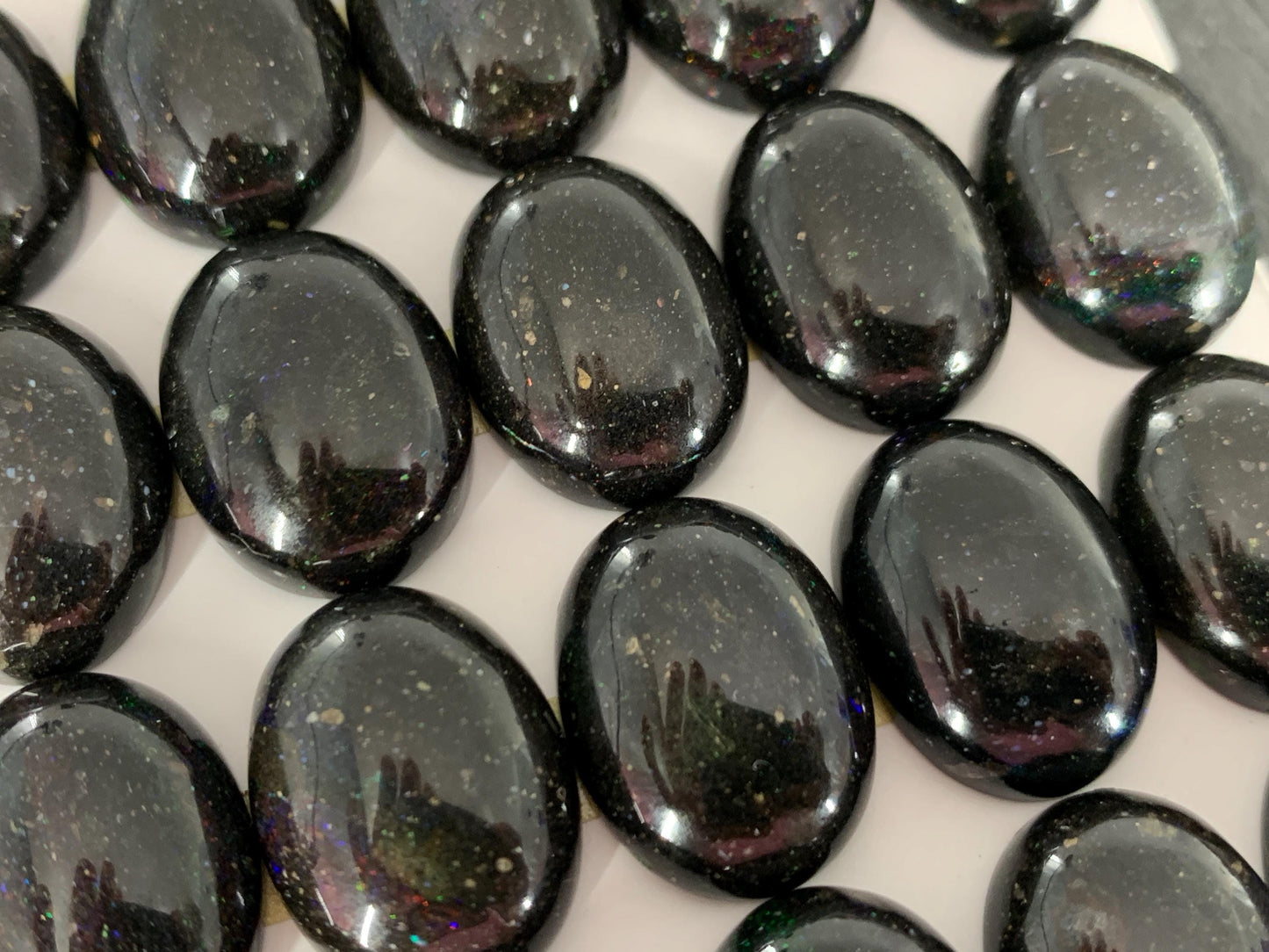 Black Andamooka Opal oval 15x20mm cabochon- Andamooka Australia - Matrix Australian Opal