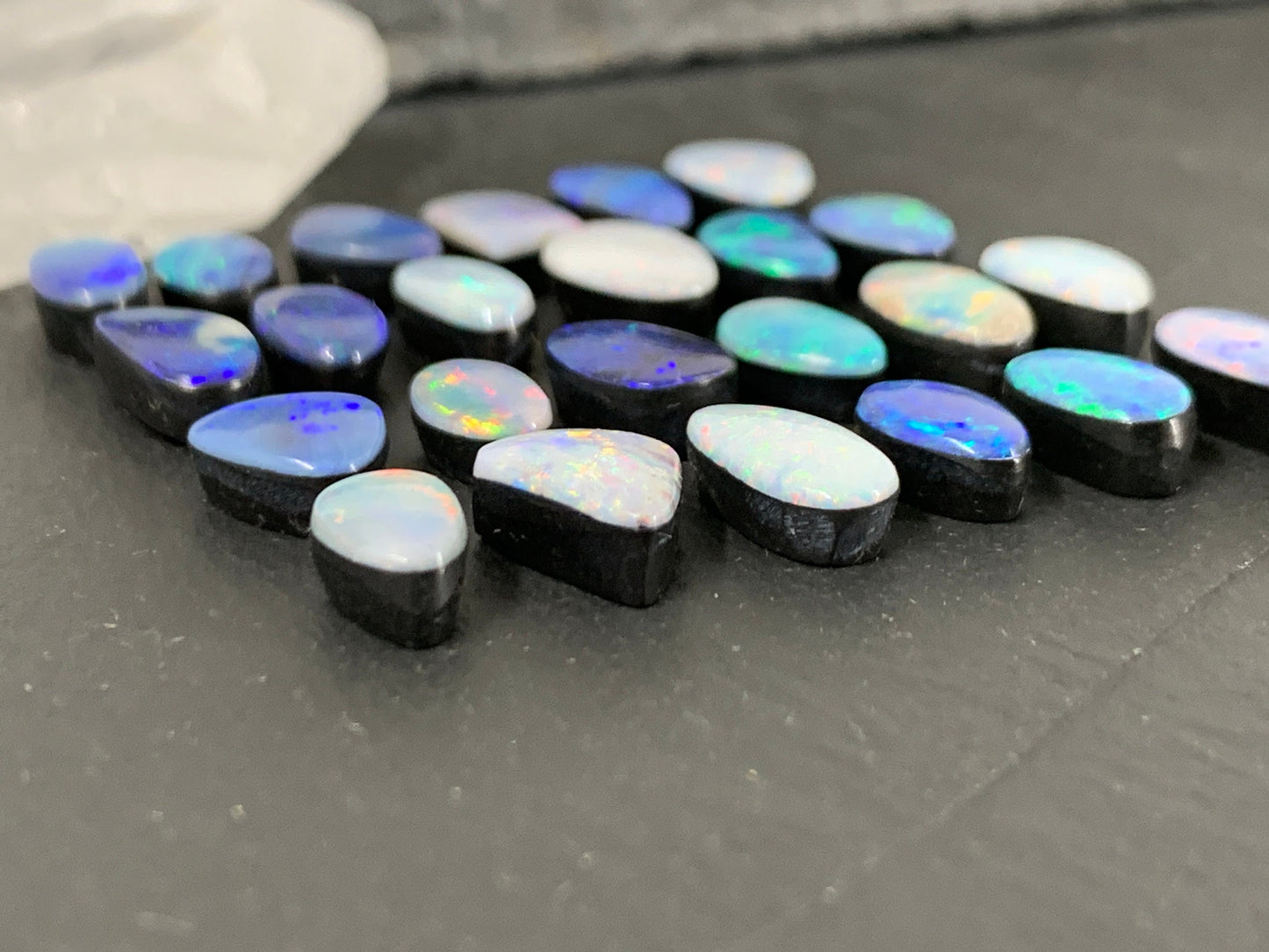 Australian Opal doublet 13-16mm long cabochon