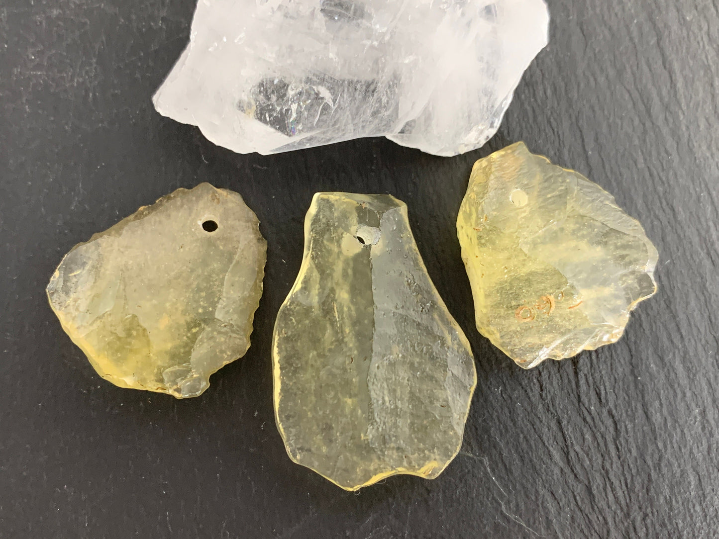 Drilled Libyan Desert Glass 33-42mm long