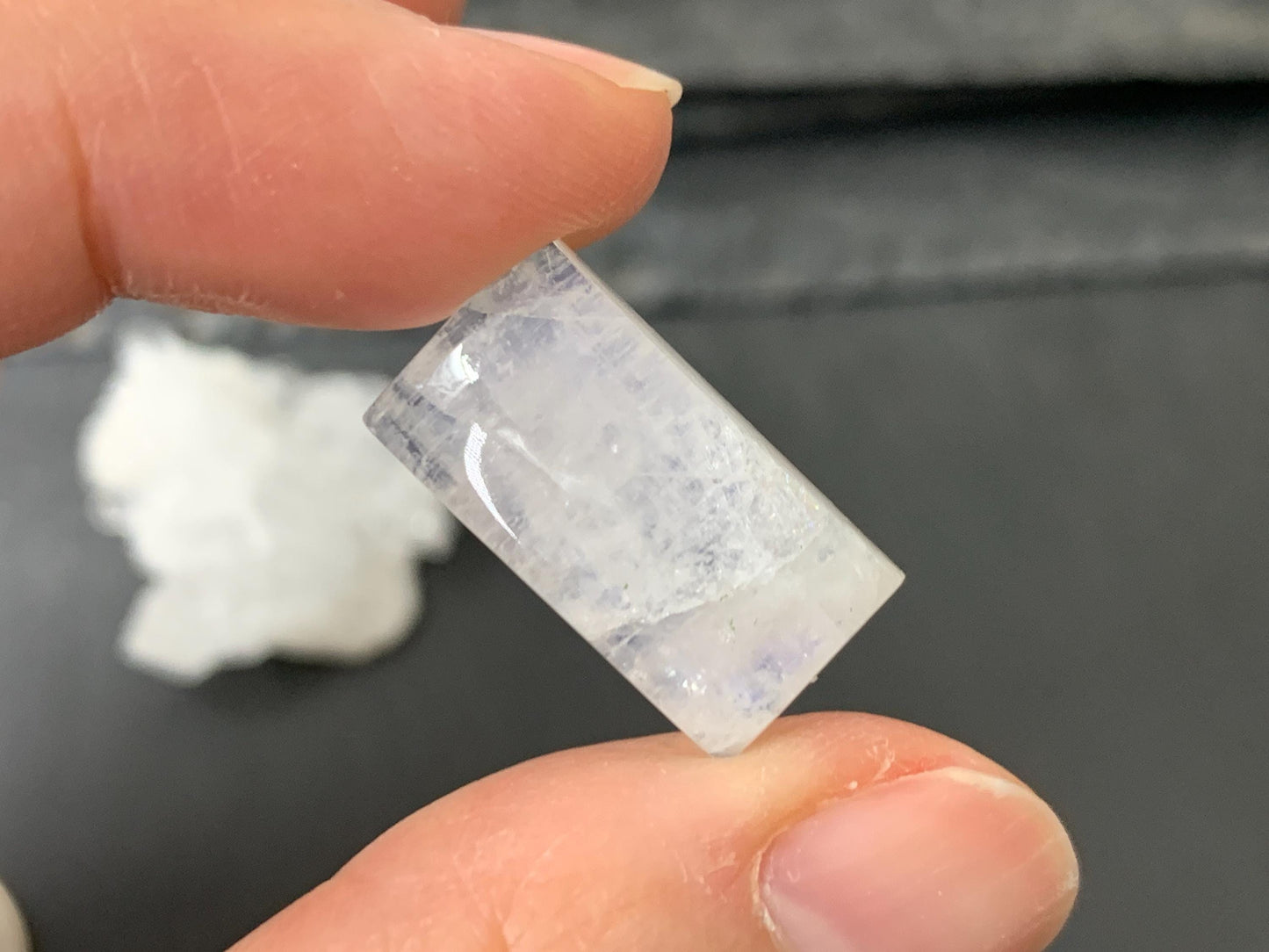 Rainbow Moonstone 21x11x6mm cabochon