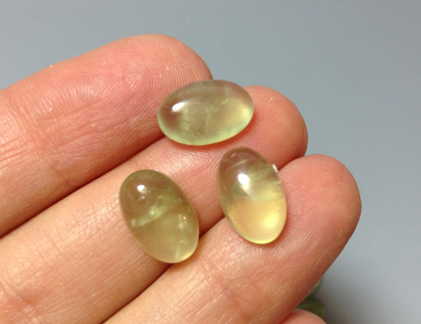 Prehnite oval 8x12mm cabochon - Calibrated cabochons