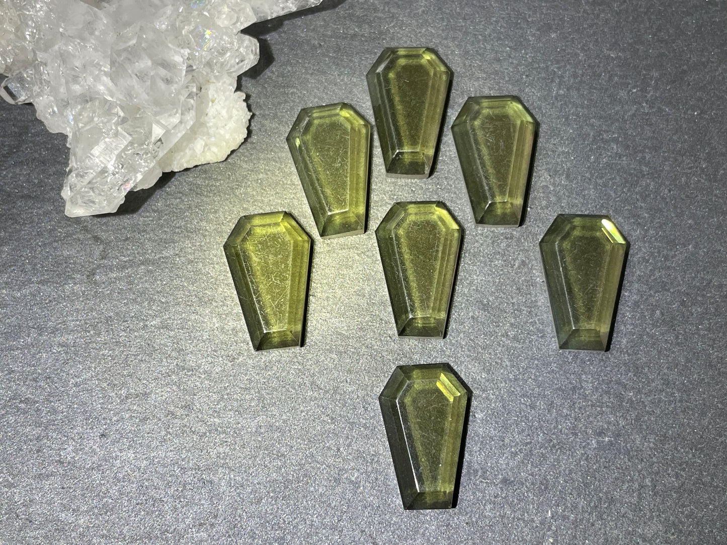 Faceted Color Changing Alexandrite coffin 10x16mm cabochon