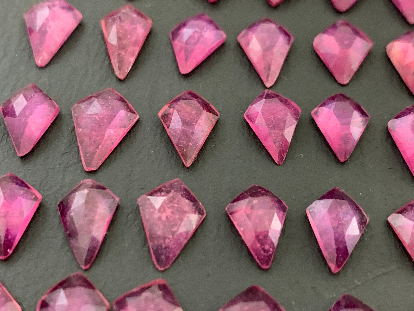 Faceted 10-11mm Thailand pink Sapphire cabochons