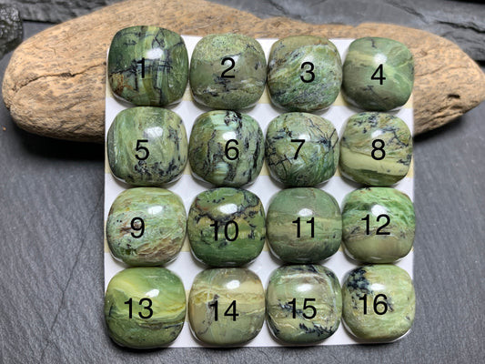 Green Opal Square 15x15mm Cabochon - Calibrated cabochons