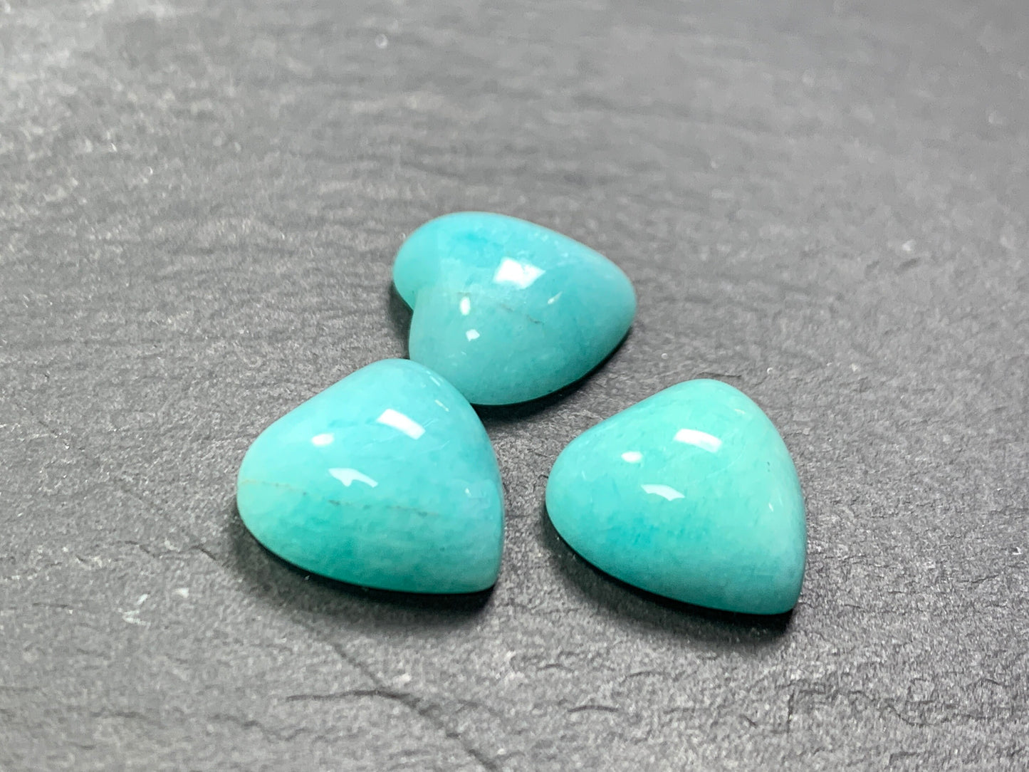 Amazonite heart 12x12mm cabochon - Calibrated cabochons