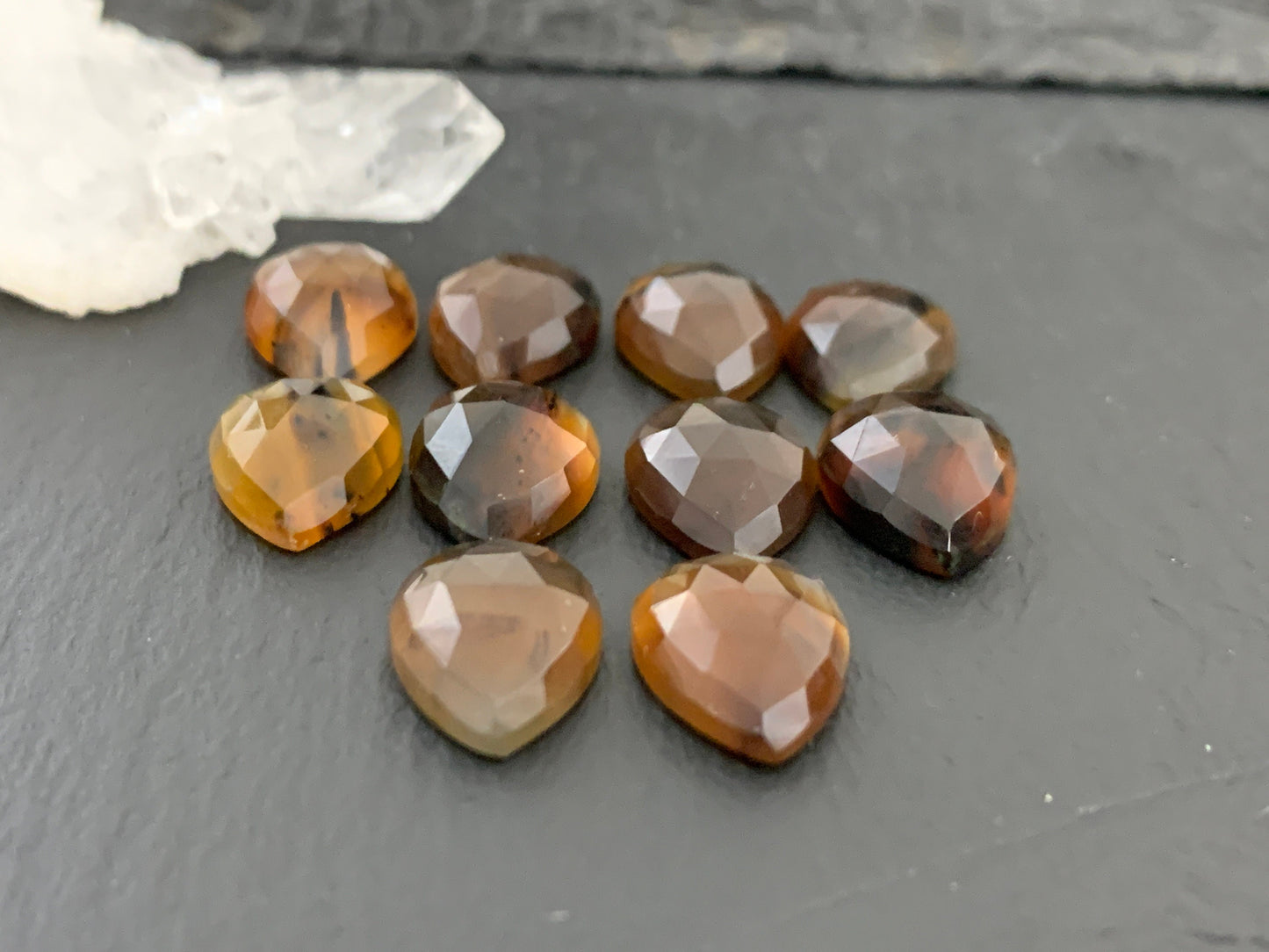 Faceted Montana Agate pear 10x14mm cabochon