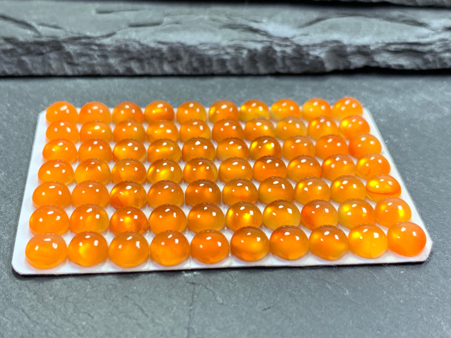 Carnelian round 6mm Cabochon - Calibrated cabochons