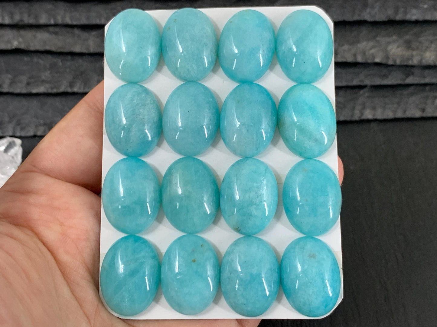 Amazonite oval 15x20mm cabochon - Calibrated cabochons
