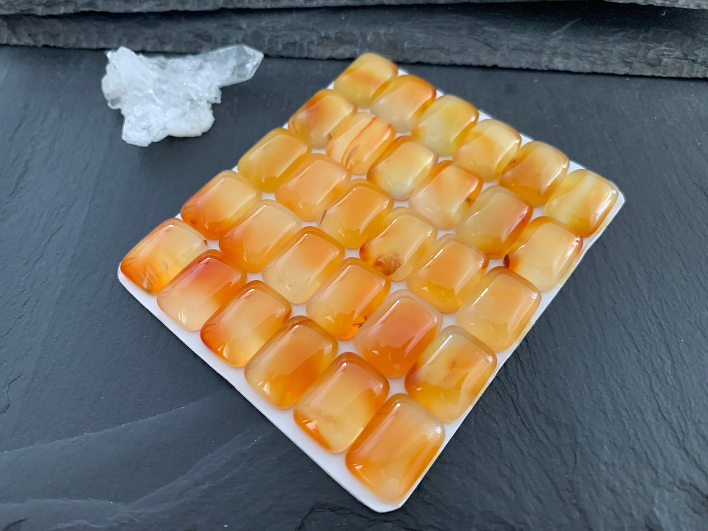 Carnelian rectangle 13x18mm cabochon - Calibrated cabochons