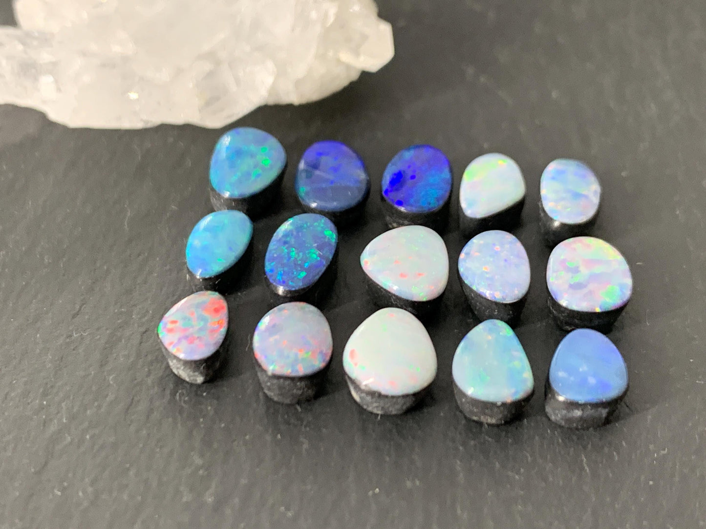 Australian Opal doublet 8-10mm long cabochon