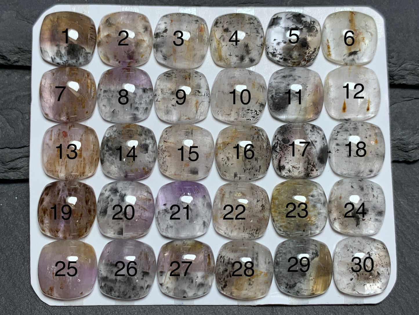 Super 7 square cushion 12x12mm cabochon - Calibrated cabochons