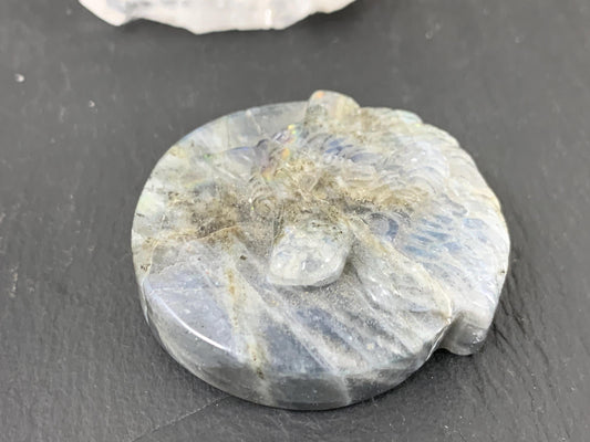 Wolf Labradorite Carving - 41mm Flat Back Natural Gemstone Sculpture