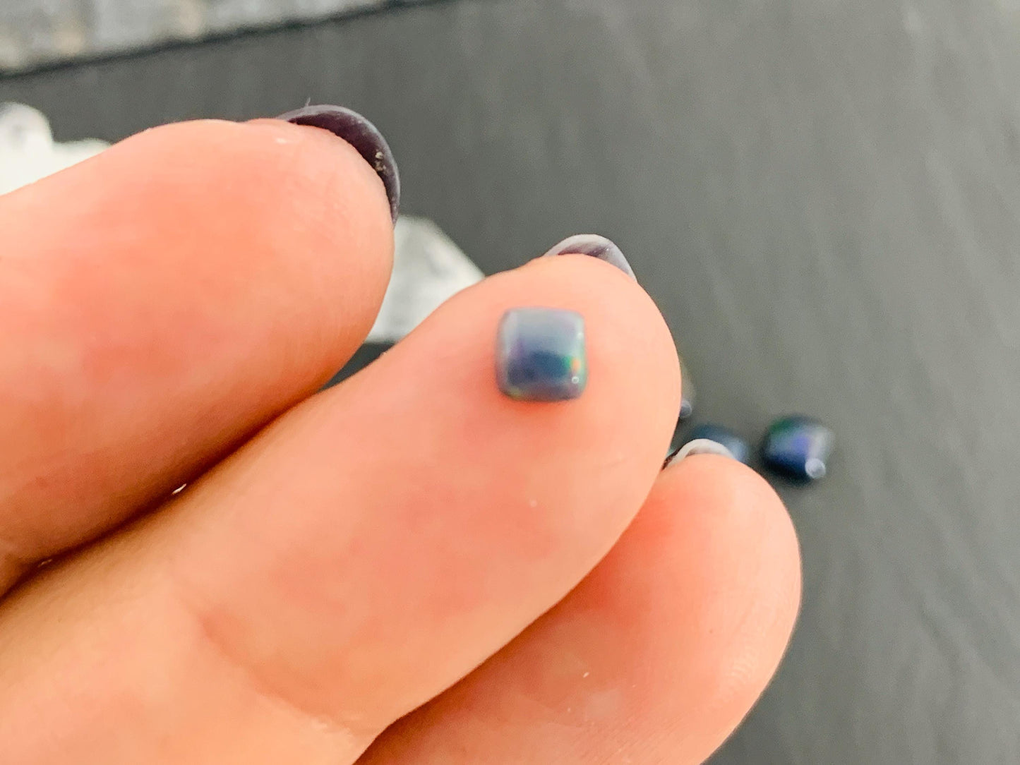 Natural Ethiopian Black Opal 4-7mm long cabochon/ Select your cabochon