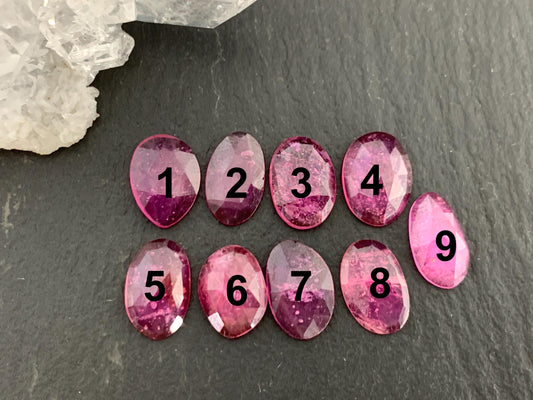 Faceted Sapphire oval 9-10mm long cabochon
