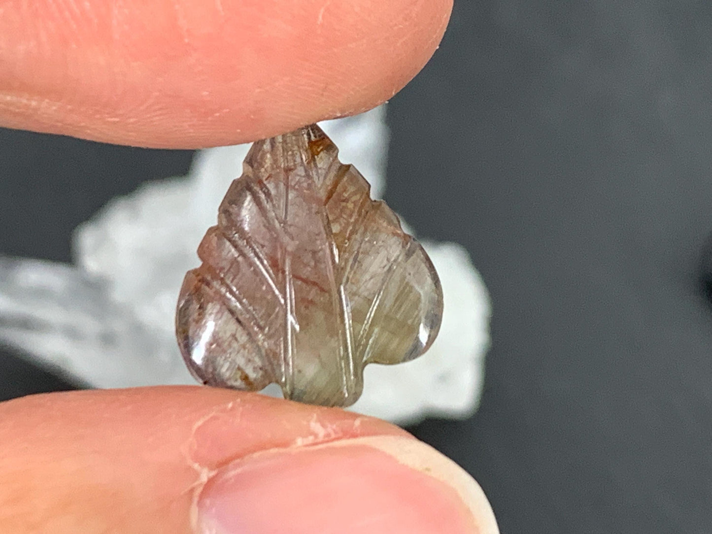 Carved Tourmaline 12x14x2mm cabochon