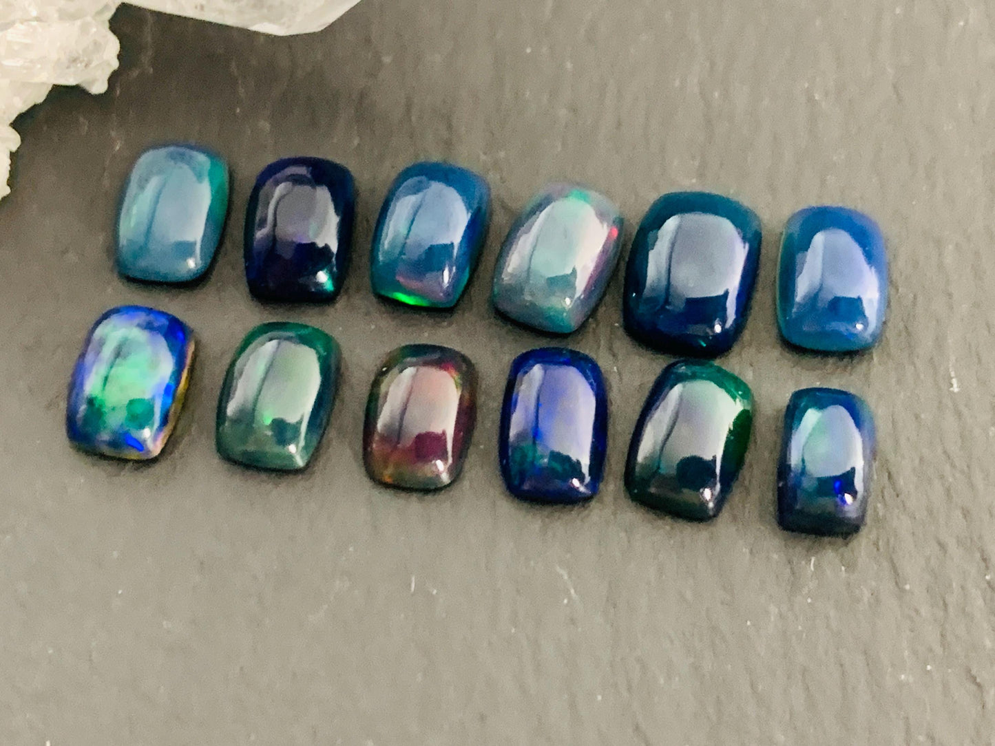Natural Ethiopian Black Opal 6-7mm Rectangle Cabochon