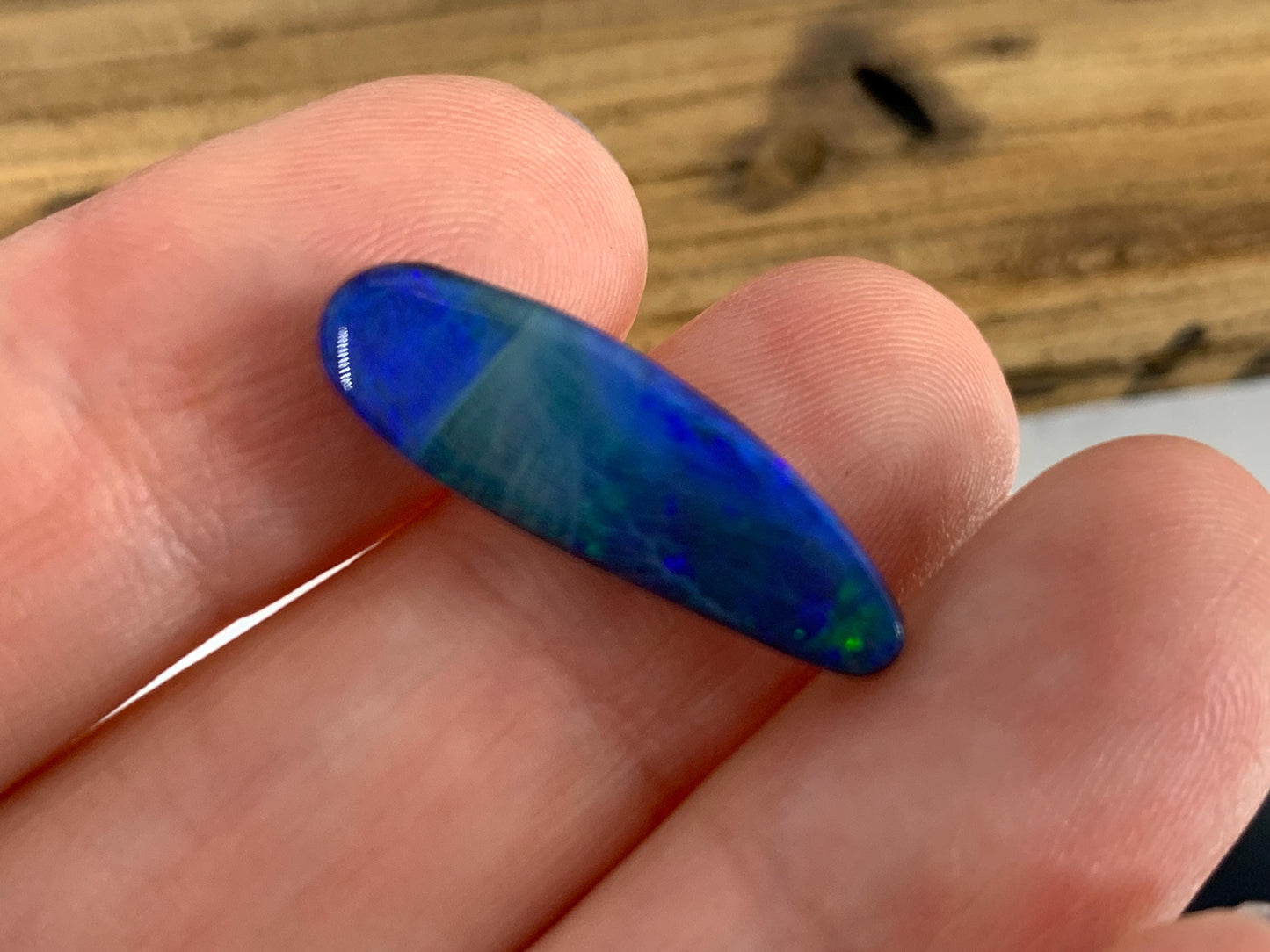 Australian Opal doublet 7x22x4mm cabochon