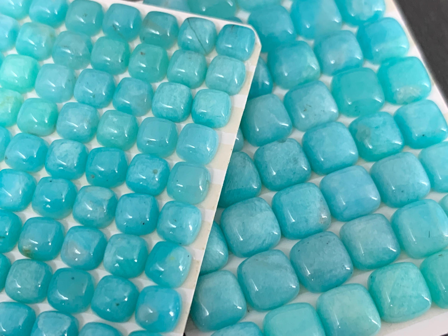 Amazonite square 6mm, 8mm cabochon - Calibrated cabochons