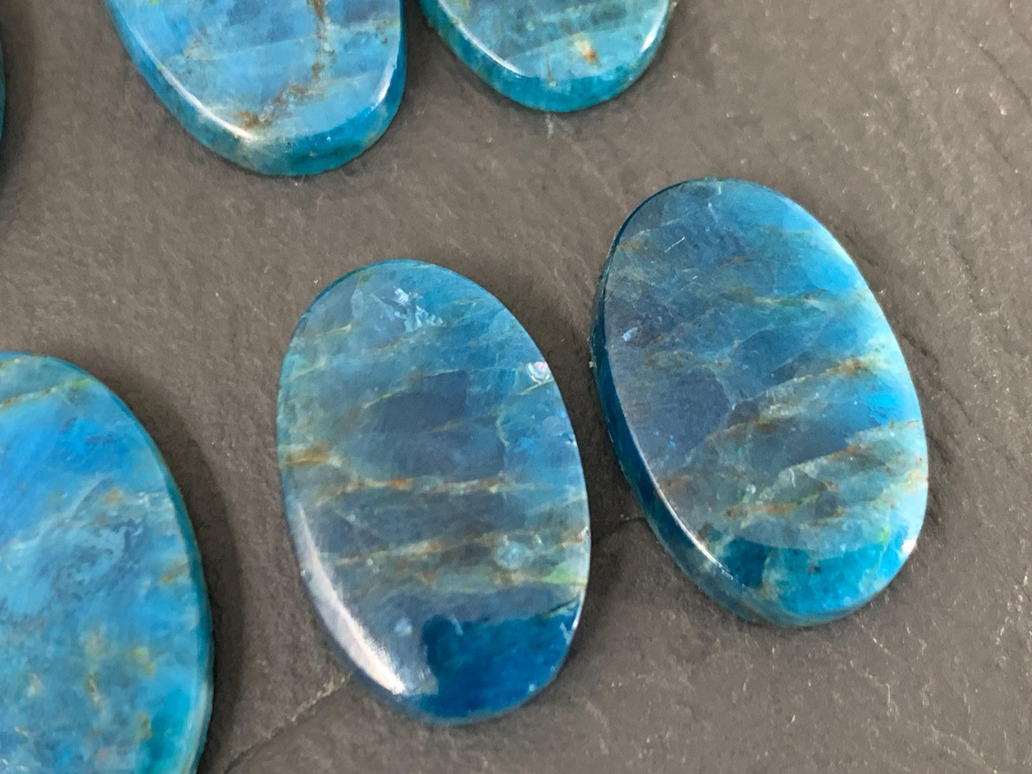 Apatite oval 18-19mm long cabochon - Buy by pair