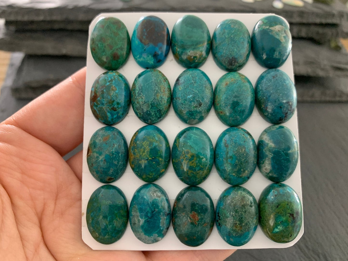 Chrysocolla oval 13x18mm cabochon - Calibrated cabochons