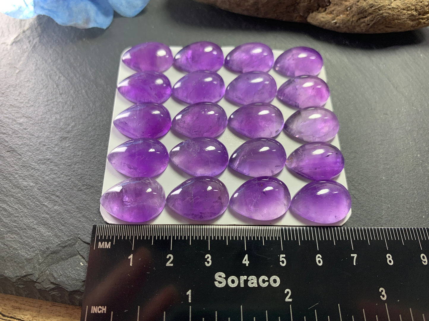 Amethyst pear 13x18mm cabochon - Calibrated cabochons