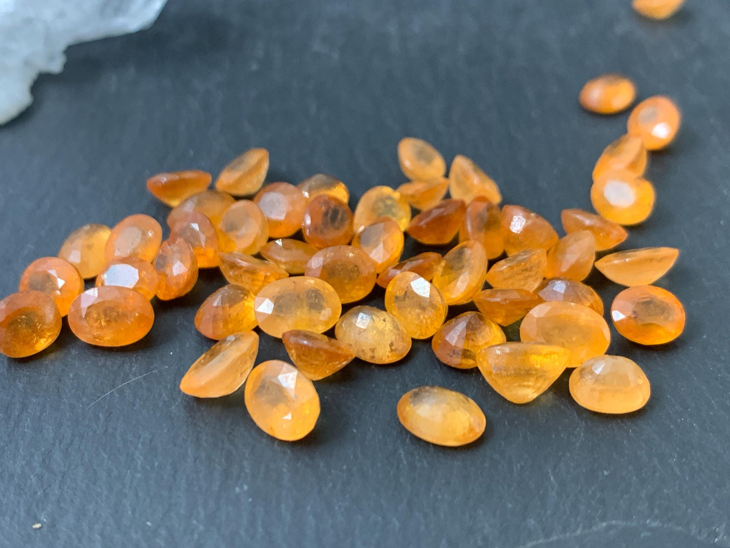 Spessartine Garnet Faceted Cut Oval 5mm, 6mm 7mm long | Faceted Stone
