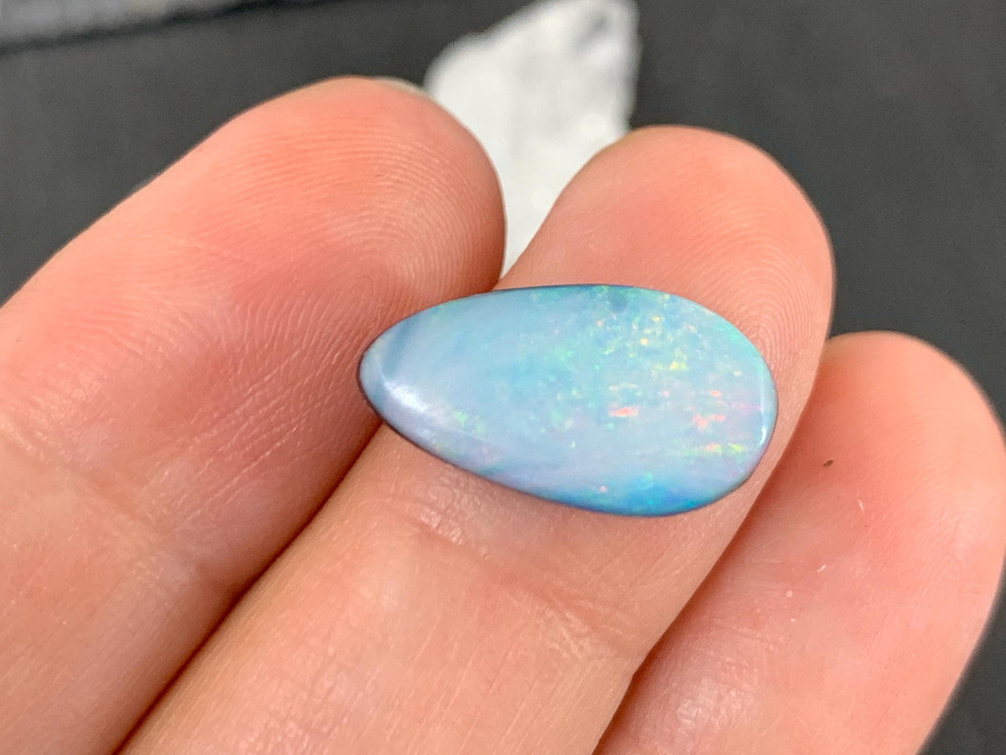 Australian Opal doublet cabochon 9x17x5mm