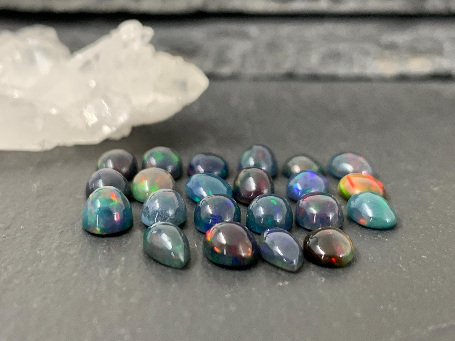Black Ethiopian Opal oval 5x7mm cabochon