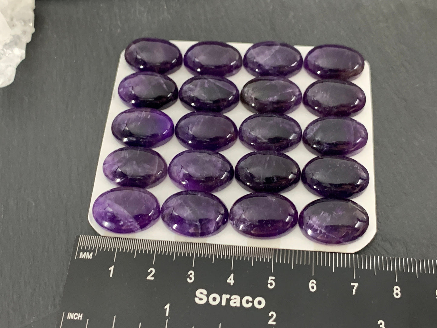 Amethyst oval 13x18mm cabochon - Calibrated cabochons