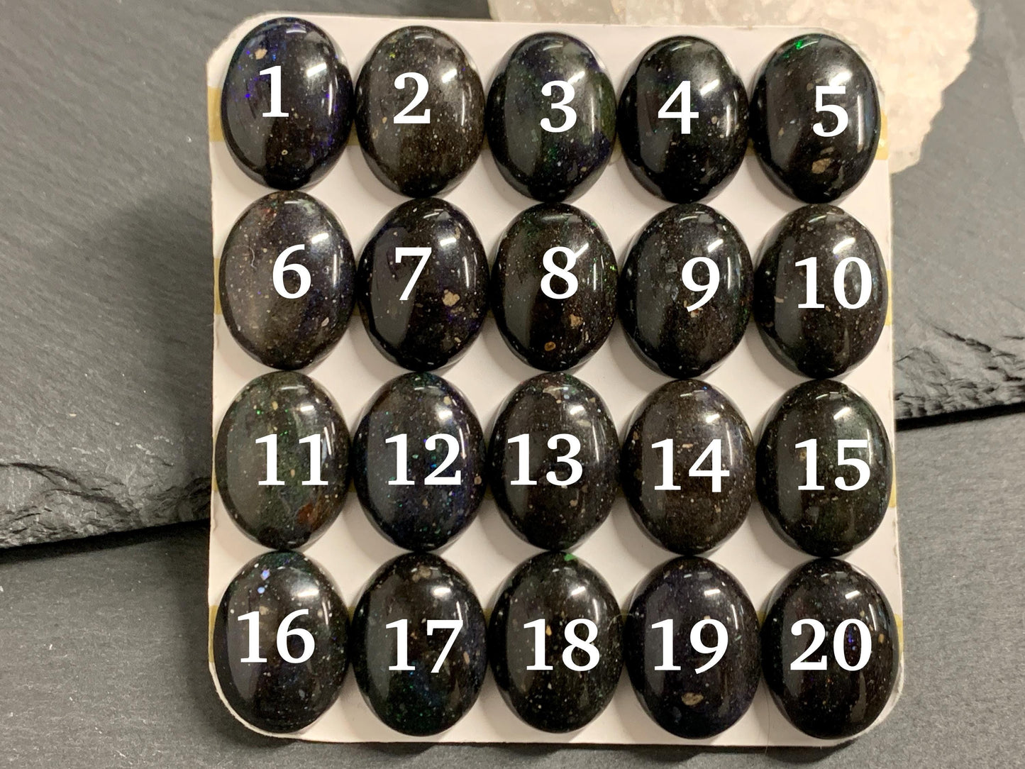 Black Andamooka Opal oval 15x18mm cabochon - Matrix Australian Opal