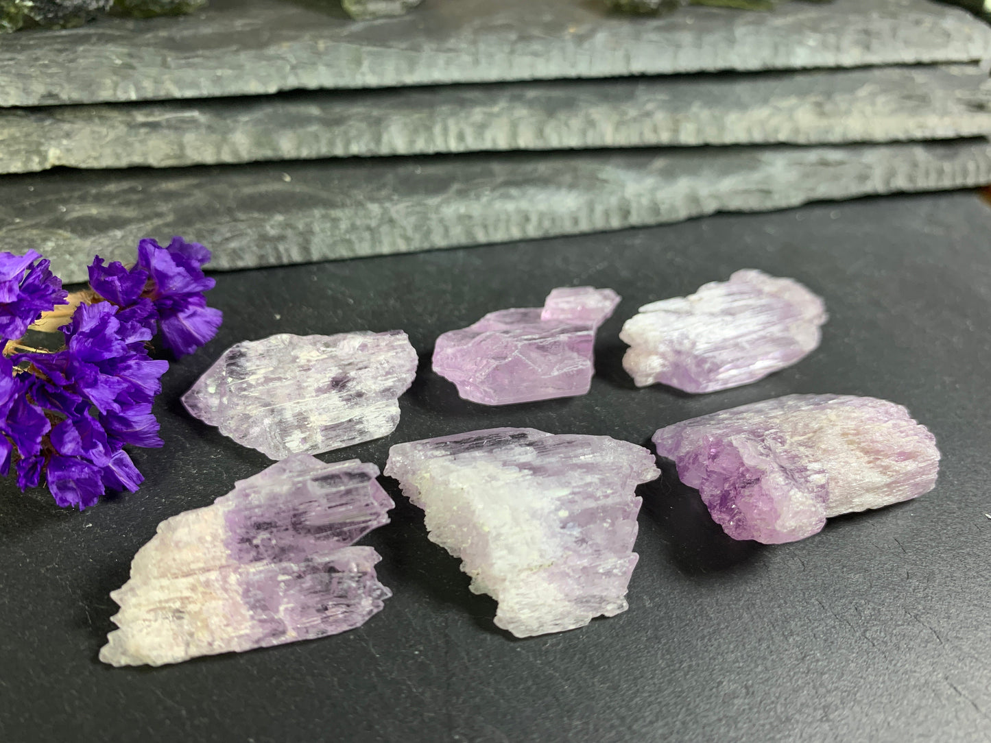 Raw Kunzite from Pakistan 31-35mm long - not drilled gemstone