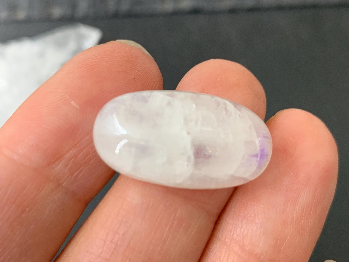 Rainbow Moonstone 23x13x8mm cabochon