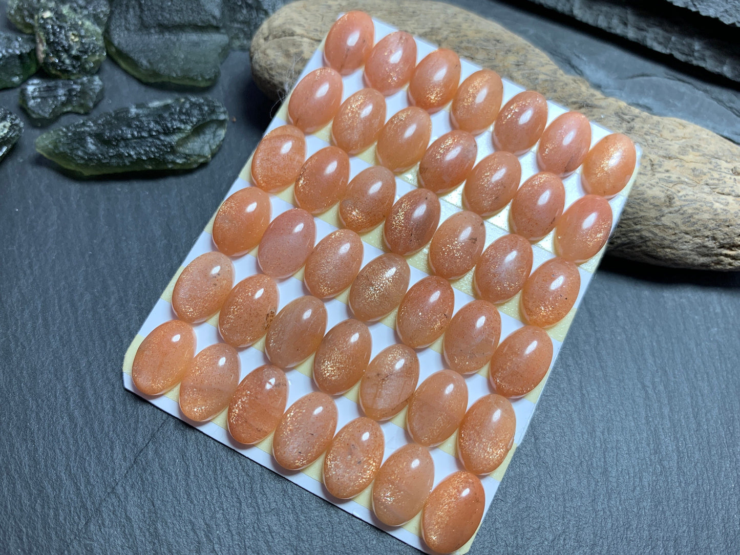 GoldSand Sunstone oval 8x12mm cabochon Calibrated Cabochons
