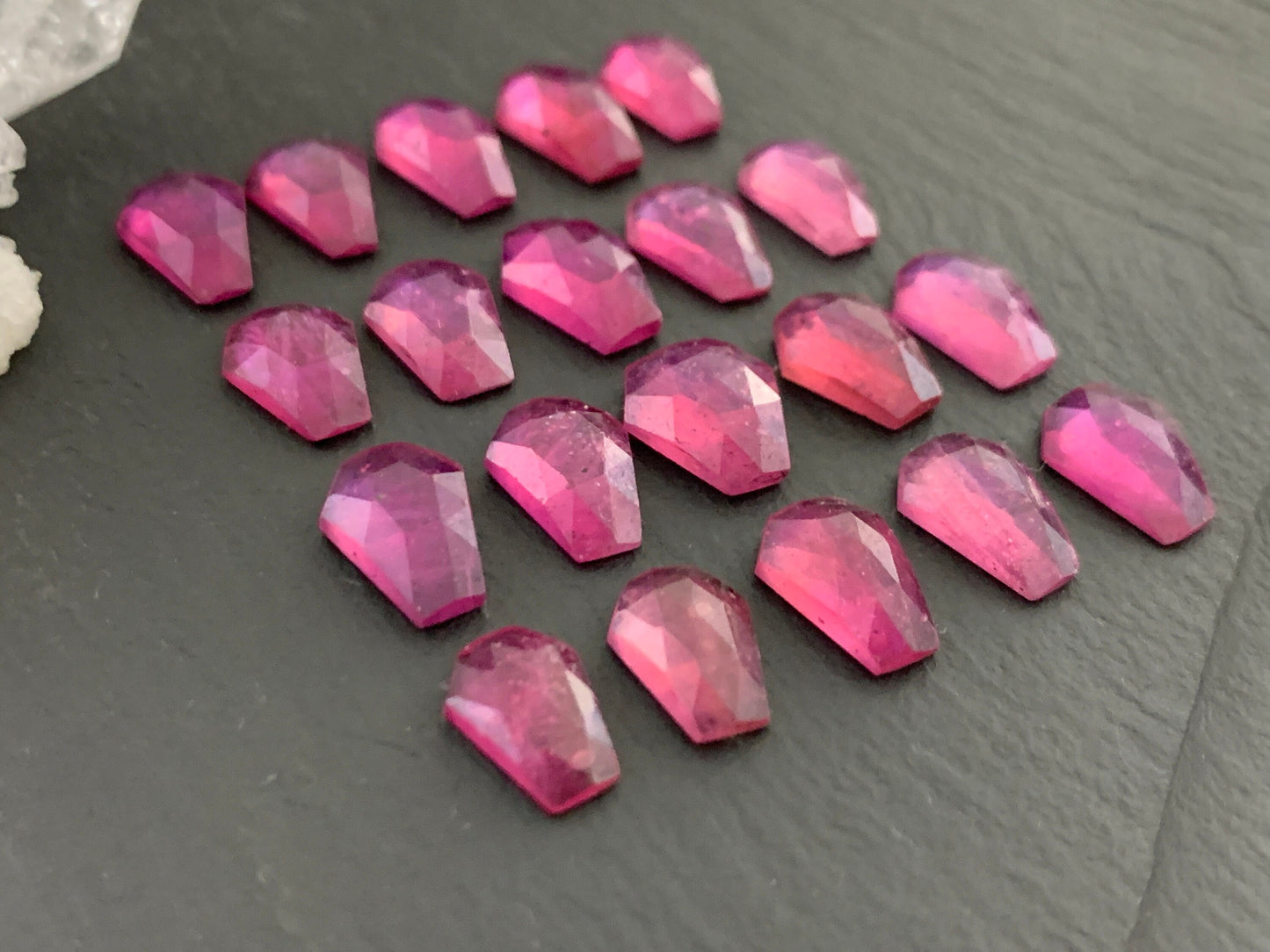 Faceted Thailand Pink Sapphire coffin 9-10mm long cabochon- Select Your cabochon