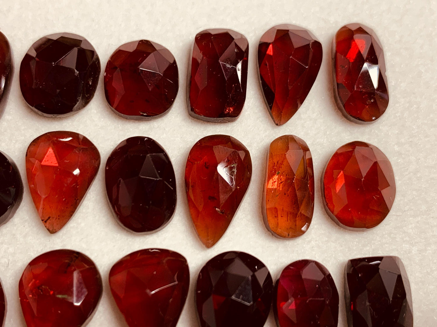 Faceted Rhodolite Garnet 10-14mm cabochon