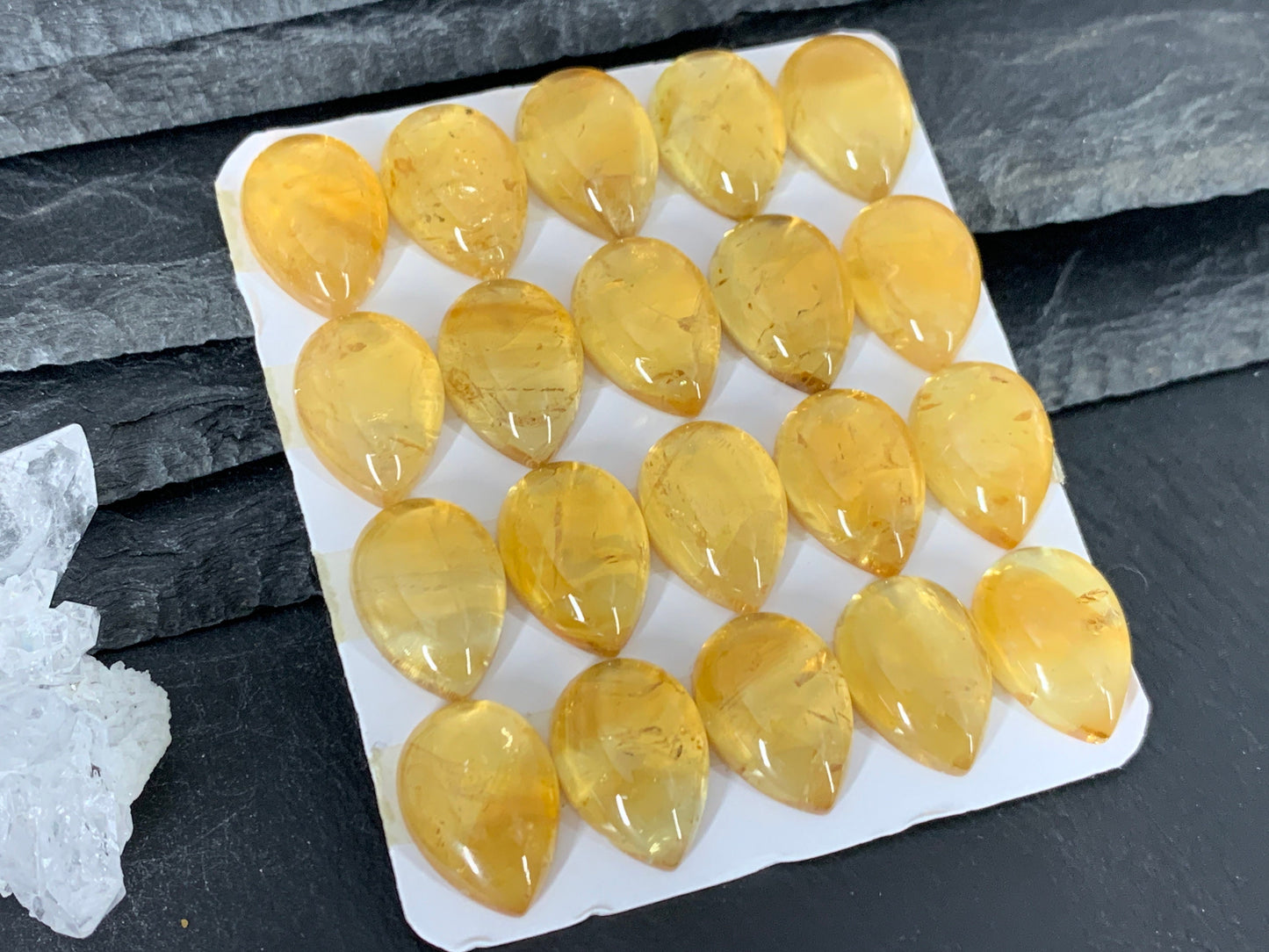 Citrine pear 13x18mm cabochon - Calibrated cabochons