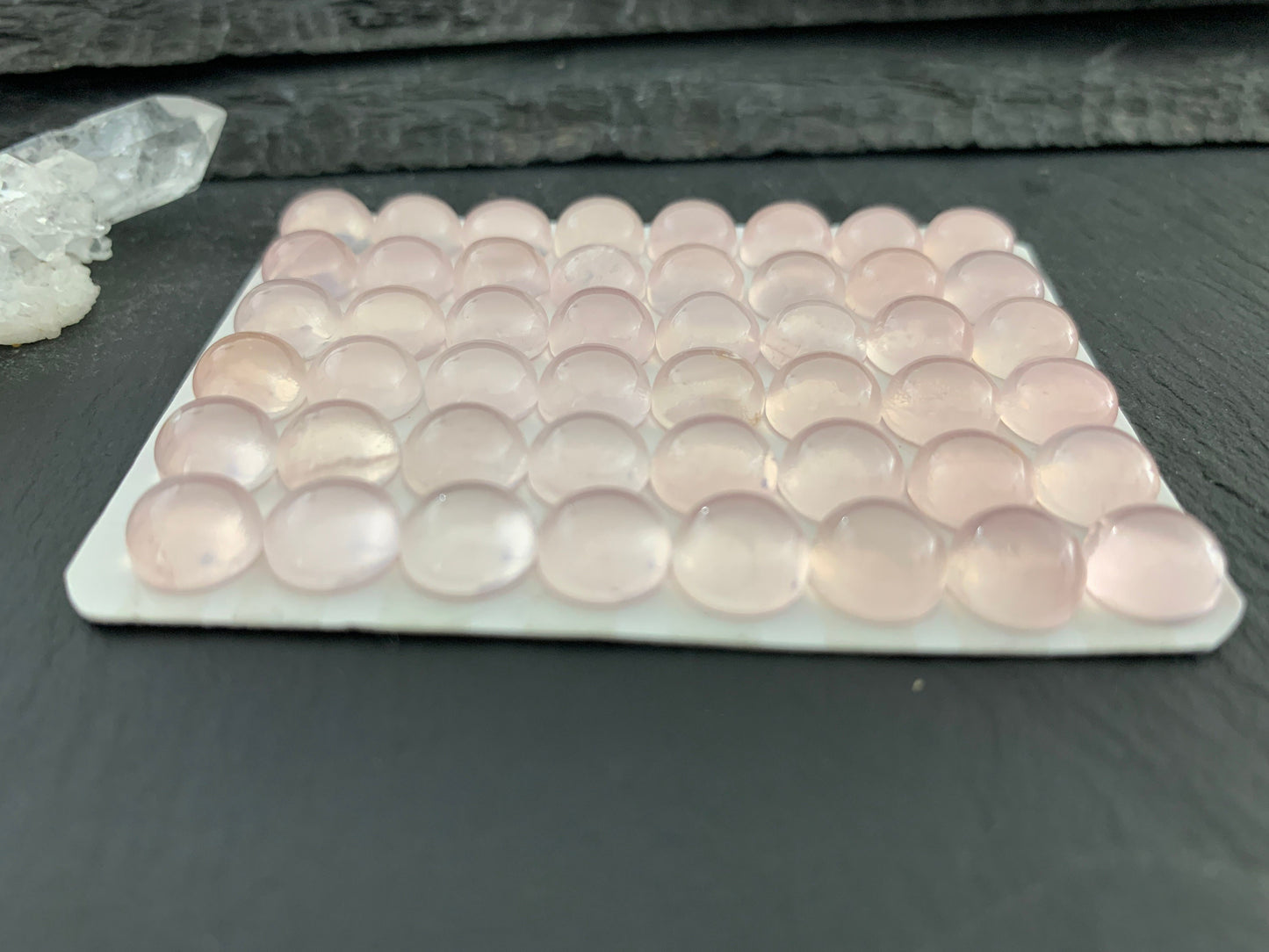 Rose Quartz round 8mm cabochon - Calibrated cabochons