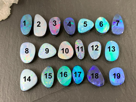 Australian Opal Doublet 8-12mm long cabochon