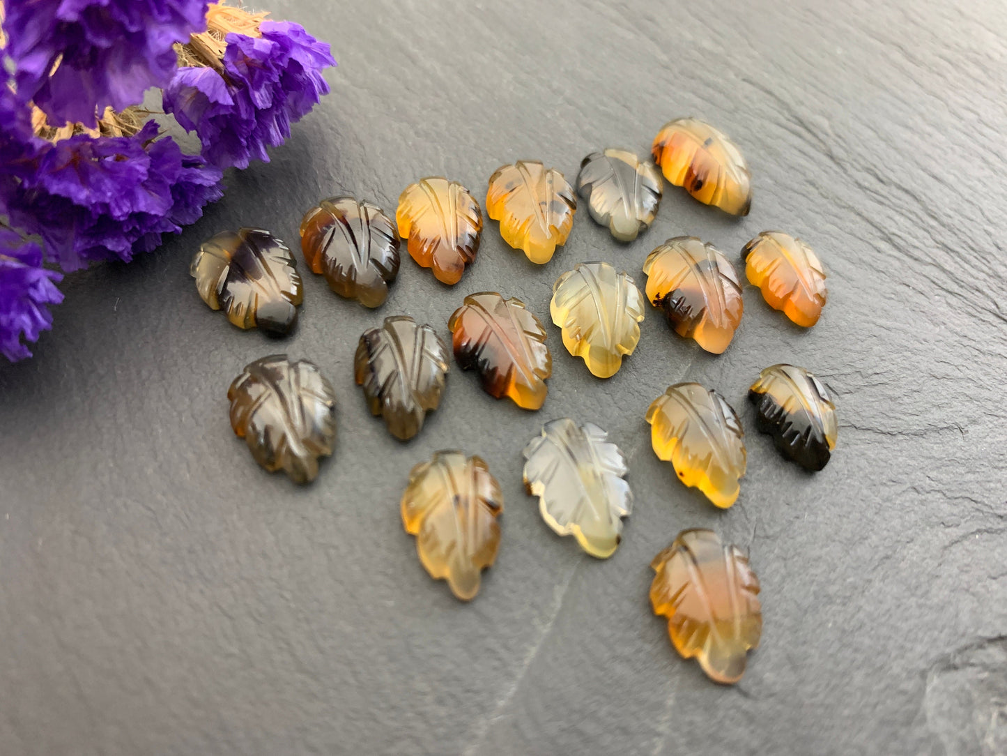 Montana Agate leaf cabochon