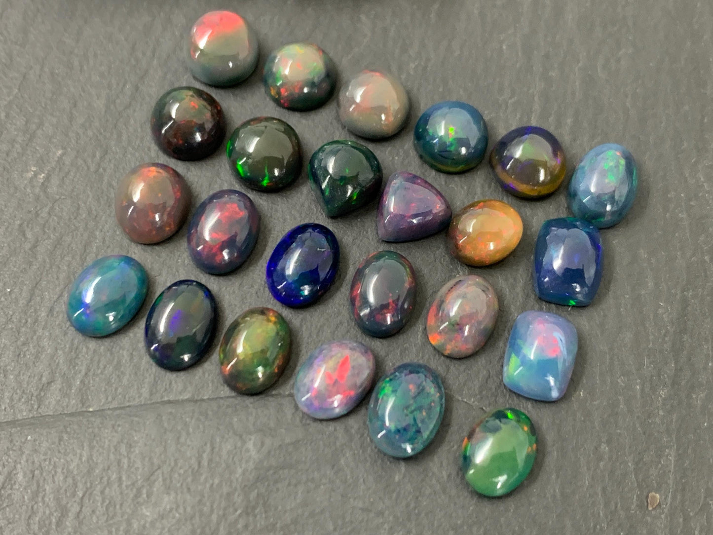 Black Ethiopian Opal 6x8mm cabochon - round, oval, pear, rectangle