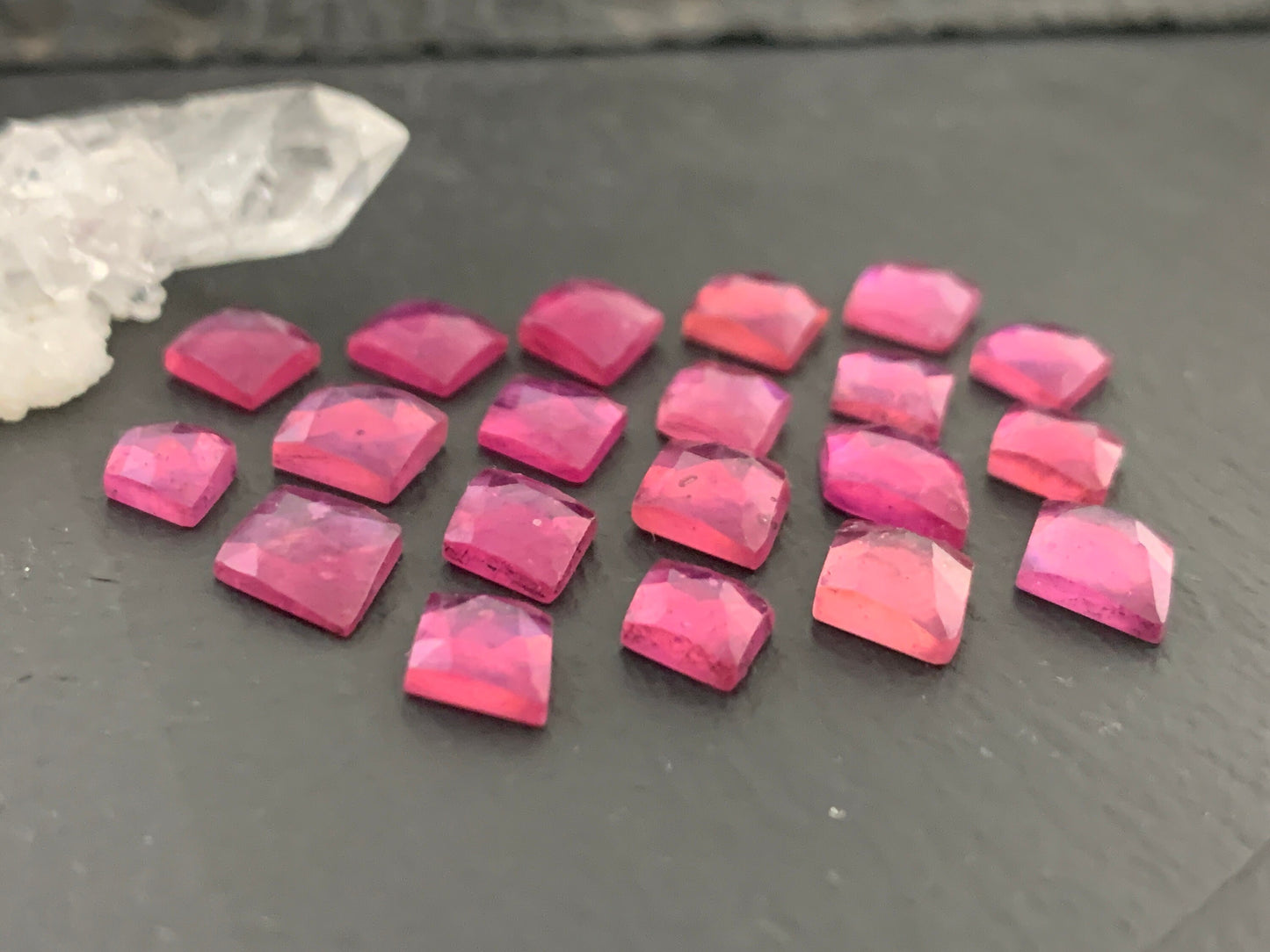 Faceted Thailand Pink Sapphire 10-12mm long cabochon
