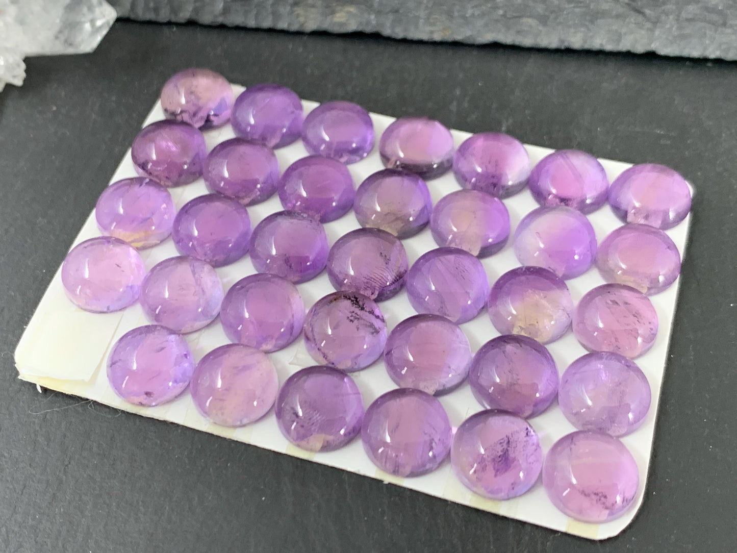 Amethyst round 10mm cabochon - Calibrated cabochons
